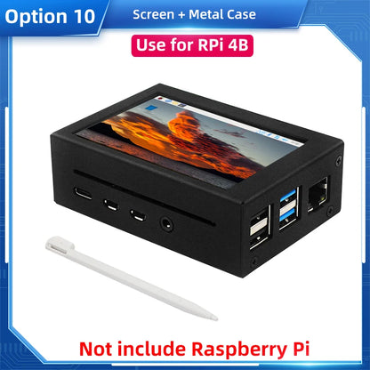 Raspberry Pi 3.5" Touch Screen LCD Display - 480×320 TFT with Optional Case & Cooling Fan for Pi 4B/3B+/3B