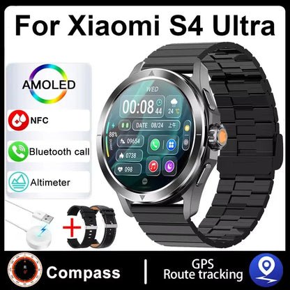 S4 Ultra Xiaomi Smart Bracelet — AMOLED HD Screen Men’s Watch with Bluetooth Call, GPS, NFC, Heart Rate & Compass Tracking