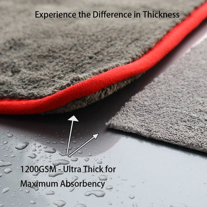 AUTOBRIGHT 1200GSM Microfiber Car Cleaning Towels – Ultra-Soft Wash & Dry Cloths