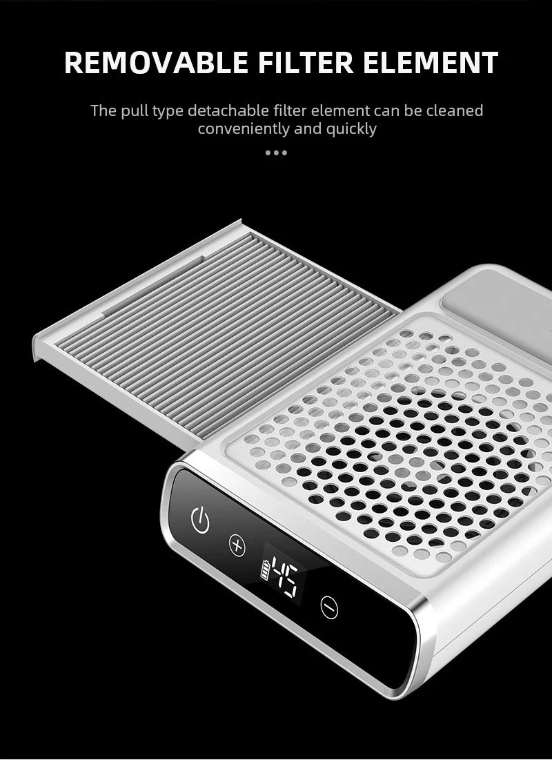 Powerful Nail Dust Vacuum Collector – Professional Nail Dust Extractor with Reusable Filter, Adjustable Speed Manicure Equipment