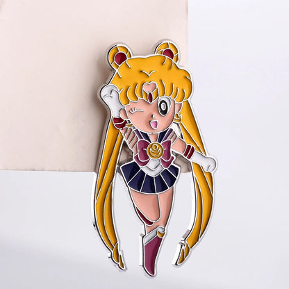 6PCS Anime Star & Moon Metal Keychains — Sailor Moon Tsukino Usagi & Luna Cat Cosplay Props, Pendant Jewelry Ornament