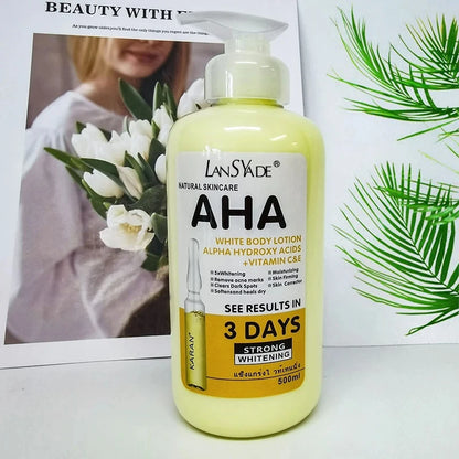 500ml Whitening Body Lotion with Hydroxy Acids, Vitamin C & E – Brightening & Skin Beautifying Smooth Care Cream