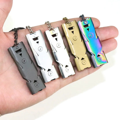 Double Pipe Survival Whistle Keychain – High Decibel Emergency Outdoor Camping Tool 1PC