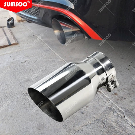 Universal Stainless Steel Car Exhaust Muffler Tail Pipe — Auto Modification Accessory