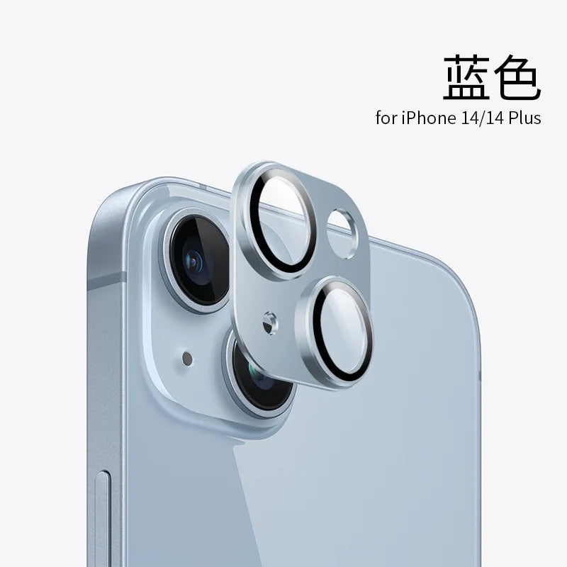 Titanium Gray Metal Camera Lens Protector - Premium Glass Protection Cover for iPhone 15 Pro Max, 14 Pro & 13 Series