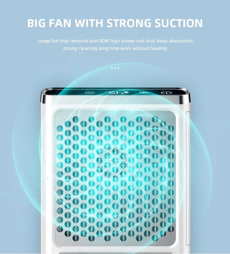Powerful Nail Dust Vacuum Collector – Professional Nail Dust Extractor with Reusable Filter, Adjustable Speed Manicure Equipment