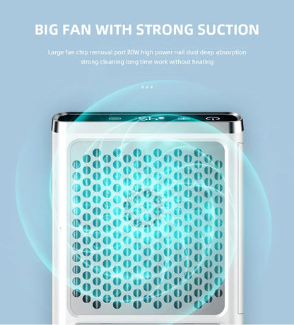 Powerful Nail Dust Vacuum Collector – Professional Nail Dust Extractor with Reusable Filter, Adjustable Speed Manicure Equipment
