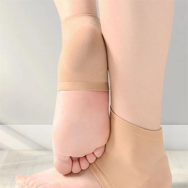 1/3/5 Pairs Silicone Heel Protectors – Anti-Crack Moisturizing Socks for Foot Pain Relief, Unisex, Black