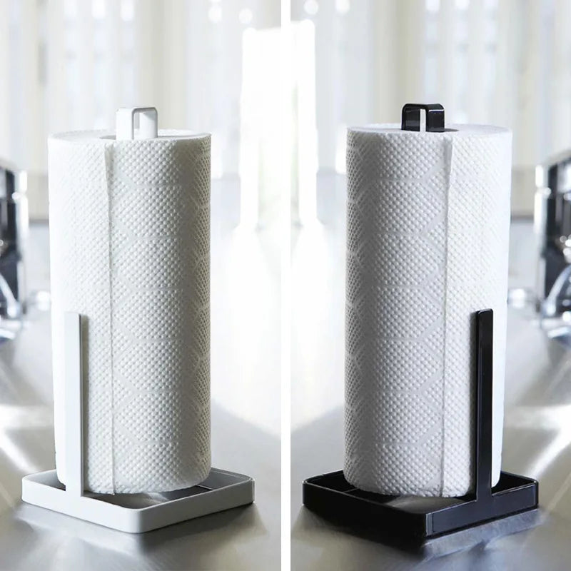 Portable Kitchen & Bathroom Paper Towel Holder – Silver Napkin Rack Stand for Home Storage & Small Accessories