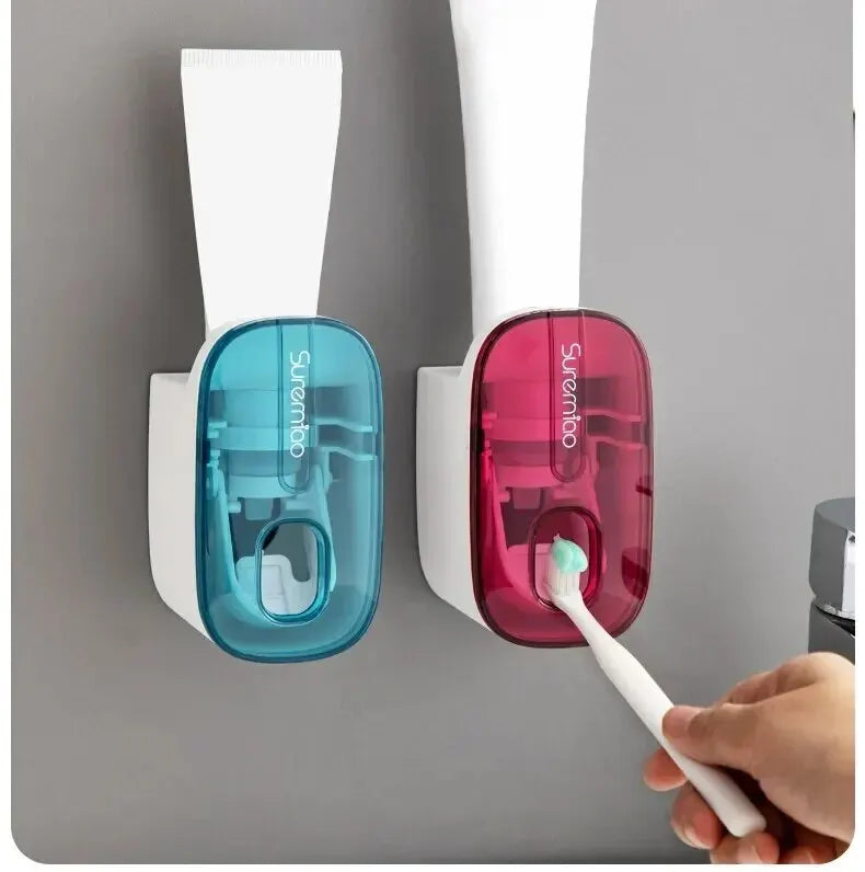 Automatic Toothpaste Dispenser & Toothbrush Holder – Wall-Mount Bathroom Accessories, Lazy Toothpaste Squeezer