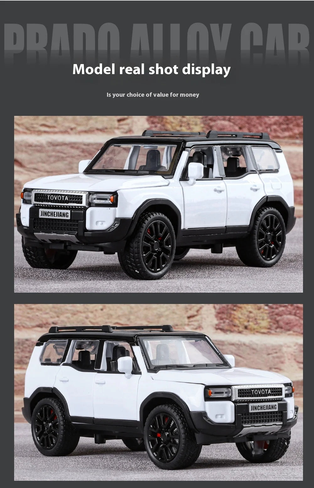 1:32 Toyota Prado Land Cruiser Alloy Diecast Model Car – Off-Road Toy for Kids & Collectible Gift
