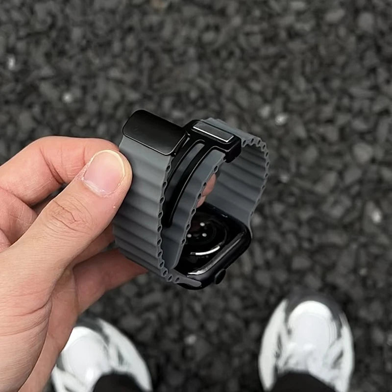 Ocean Strap for Apple Watch - Silicone Magnetic Sport Band for 41mm-49mm, Compatible with Series 6, SE, 7, 8, 9, 10, and Ultra