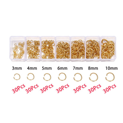 210-400Pcs Jewelry Making Kit - Lobster Clasps Jump Rings Crimp Beads Findings for DIY Bracelets & Necklaces