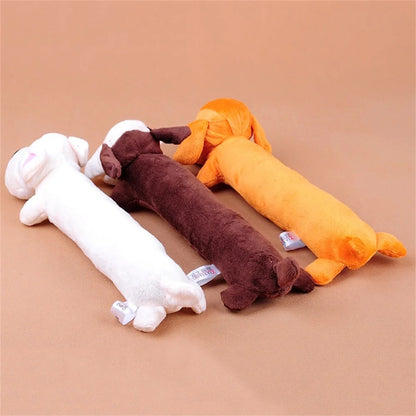 Plush Squeaky Dog Chew Toy - Interactive Teeth Cleaning Toy for Small & Medium Dogs