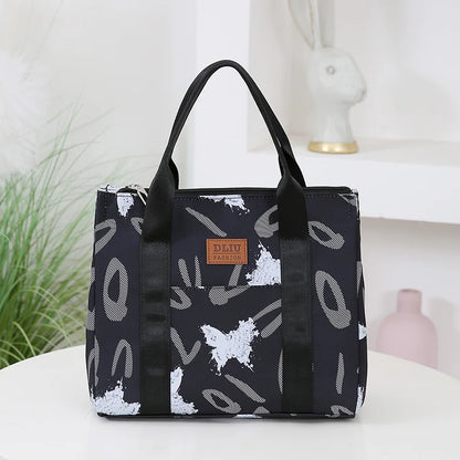Insulated Commuter Lunch Bag with Storage Pouch — Portable Handbag for Office, Thermal Food Carrier with Meal Box Included