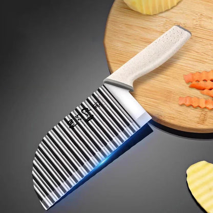 Women's Stainless Steel Kitchen Knife – Professional Chef Potato Chips Cutter for Barbecue and Cooking Utensils