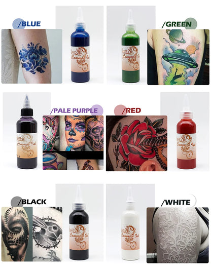 8-Color Airbrush Paint for Temporary Tattoos – 100ml Waterproof Body Art & Semi-Permanent Makeup