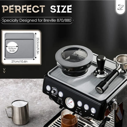 Silicone Coffee Mat for Breville 870/880 – Anti-Slip Espresso Tamper Top Cover, Food-Grade