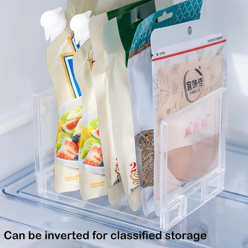 Refrigerator Storage Organizer – Layered Transparent Fridge Shelves & Desktop Stand, Space-Saving Kitchen Accessory