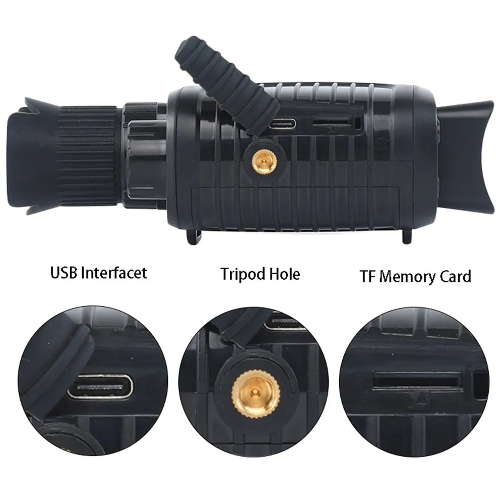 1080P HD Monocular Night Vision Scope – 5X Zoom Infrared Hunting Telescope, 300m Range in Full Darkness