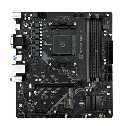 MACHINIST B450M-AM4-K Motherboard – AM4 Ryzen Support, DDR4 RAM, Dual NVMe M.2, HDMI/VGA/DP Interface Gaming PC Board