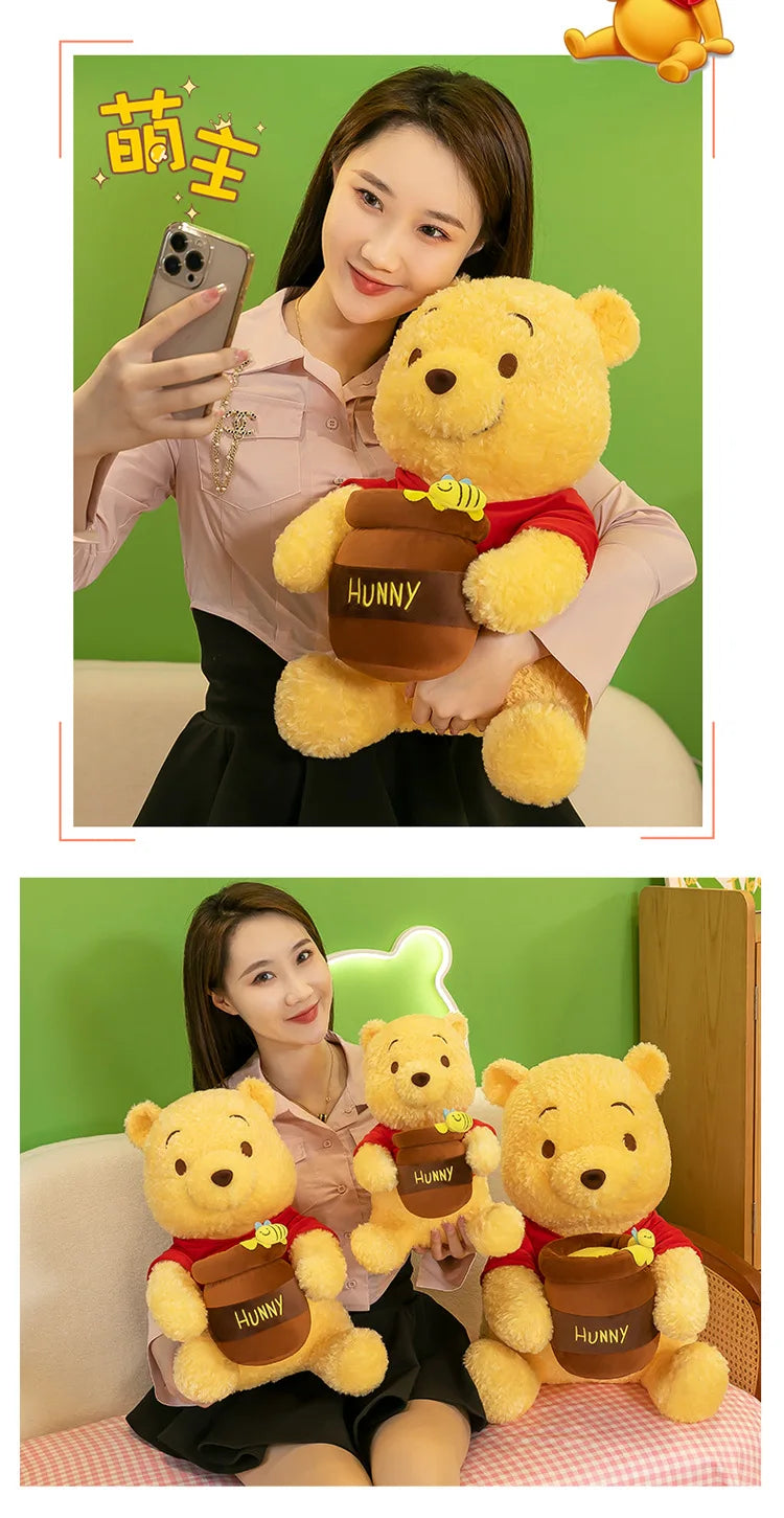 35–55cm Winnie the Pooh Plush Toy — Anime Disney Honey Jar Soft Stuffed Pooh Bear for Kids, Children, Kawaii Birthday Gift