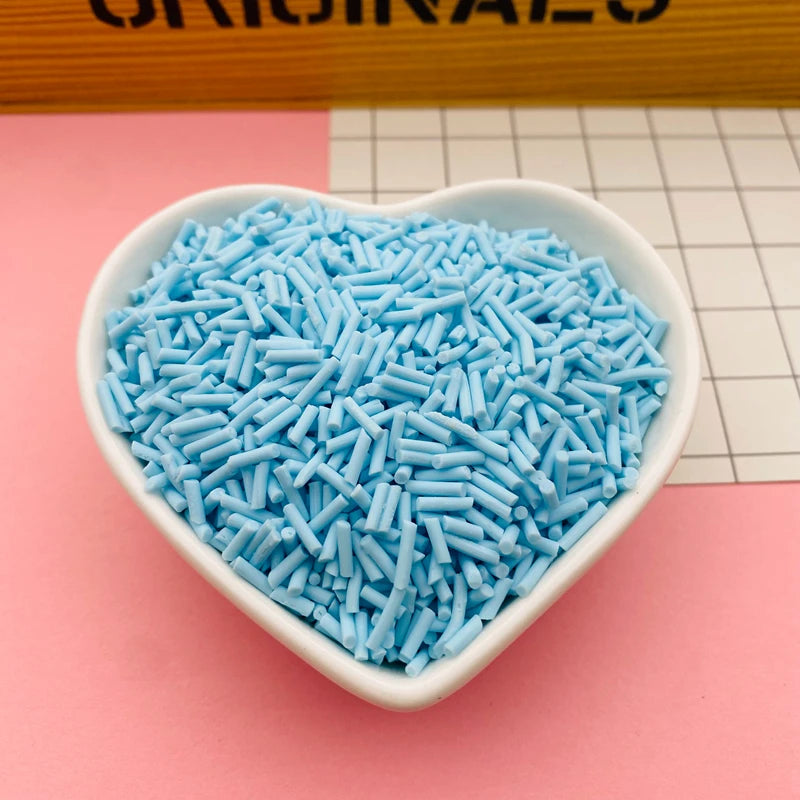 100g Colorful Long Clay Sprinkles – 5-6mm DIY Craft Decorations for Phone Deco & Creative Projects