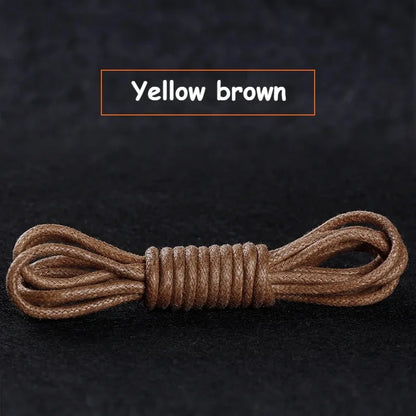 Cotton Waxed Shoe Laces - Round Leather Style Waterproof Replacement Laces for Oxford Shoes & Boots