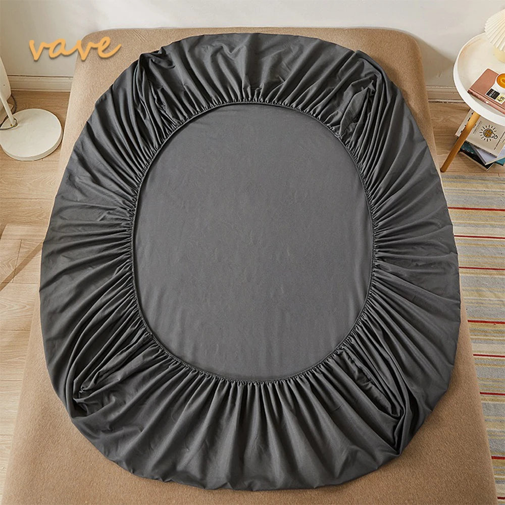 100% Cotton Fitted Sheet — Non-Slip, Adjustable Mattress Cover with Elastic Bands for Single, Double, Queen & King Beds (140/160/200cm)