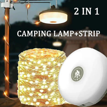 4-in-1 LED Camping Lamp Strip – 10M Waterproof Light Belt for Tent, Room & Outdoor Garden Decoration