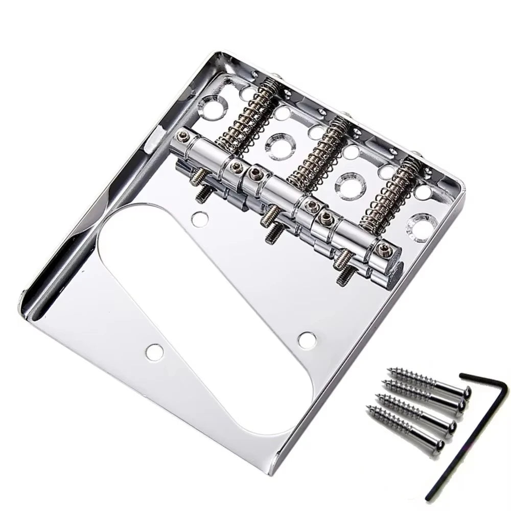 Pro Telecaster TL Bridge Upgrade — 6-Point Brass Saddles with Ashtray Design, CNC Aluminum Base for Vintage Tone Enhancement