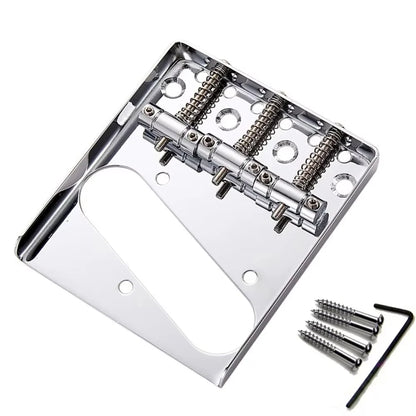 Pro Telecaster TL Bridge Upgrade — 6-Point Brass Saddles with Ashtray Design, CNC Aluminum Base for Vintage Tone Enhancement