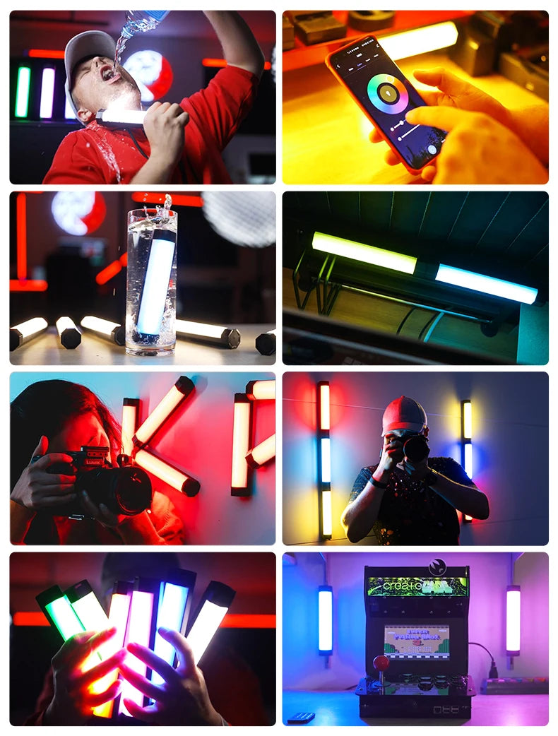 LUXCEO P200 RGB Tube LED Video Light - Rainproof, Built-in Battery, Magnet, APP Control - Studio Photo Product Lighting