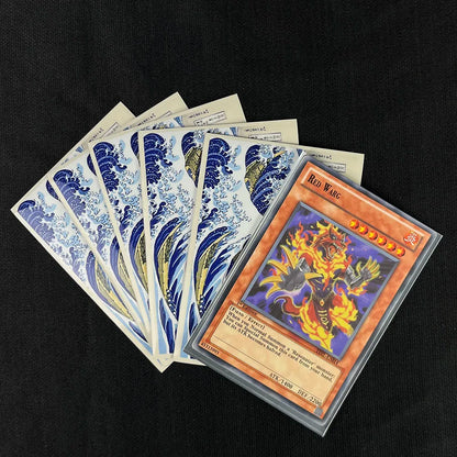 60PCS Multi-Size Trading Card Sleeves – Surfing Pattern Cartoon Card Protectors for MTG, PKM & YGO