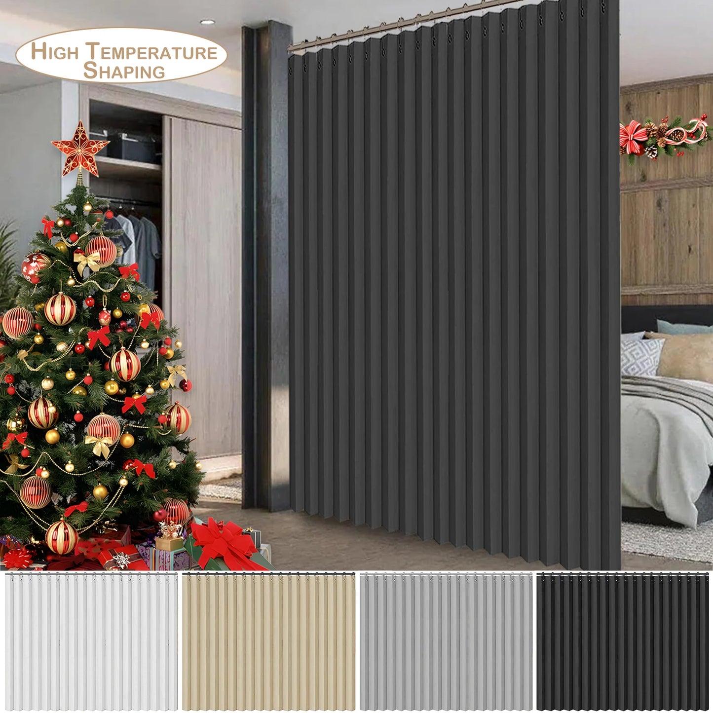 Extra Large Blackout Waterproof Curtain – Thermal Insulated Sliding Door & Shower Drapes for Living Room & Bedroom