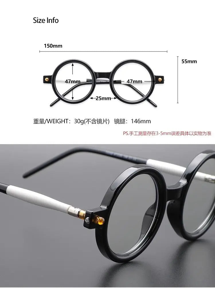Shatar Retro Large Round Reading Glasses – Coarse Frame Unisex Anti Blue Light Eyewear for Men & Women