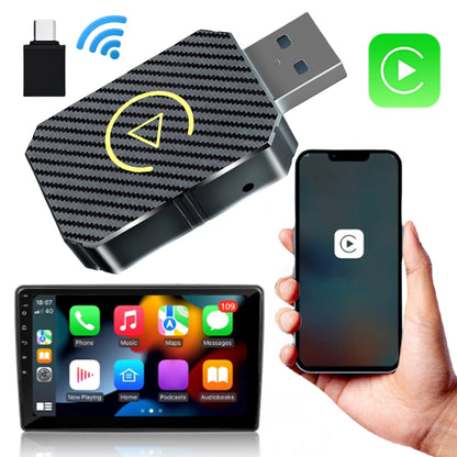 Wireless CarPlay & Android Auto Adapter — 2-in-1 Smart Mini Car AI Box with BT Wireless USB Dongle for OEM