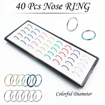 Women’s Crystal Stainless Steel Nose Stud – Hypoallergenic 1.8mm Straight, L, or Screw Nose Ring Jewelry