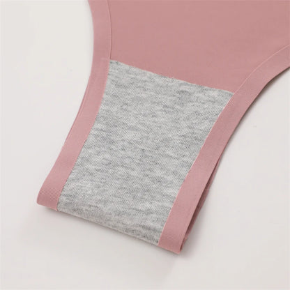 3PCS Seamless Maillard Ultra-Thin Brazilian Panties for Women – Ice Silk Low Waist G-String, Sexy Solid Underwear