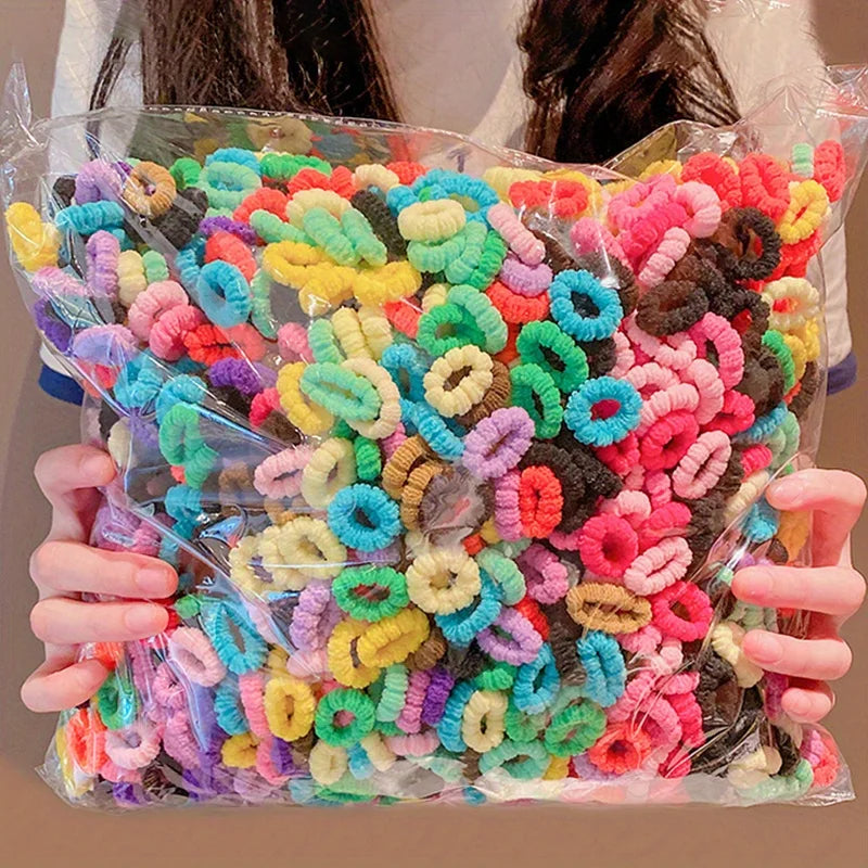 Girls Elastic Hair Bands - 100-Piece Set of Cute Ponytail Holders for Kids