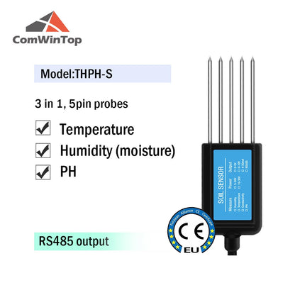 7-in-1 Soil Moisture, Temperature, Humidity, EC, pH & NPK Sensor with RS485, 4-20mA or 0-5V Output