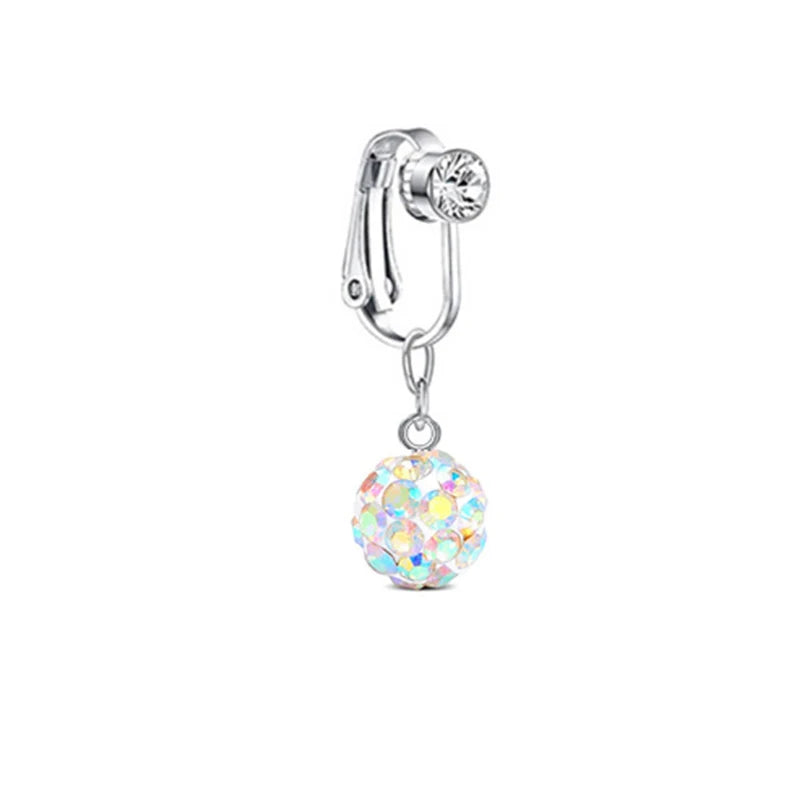 Faux Butterfly Leaves Belly Piercing – Dangling Clip-On Fake Navel & Cartilage Earring for Umbilical Piercing