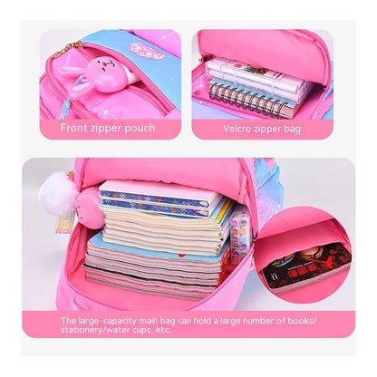 Orthopedic Primary School Bags for Girls - Gradient Color Backpack for Grades 1-3-6, Large Capacity Kids Rucksack Mochila