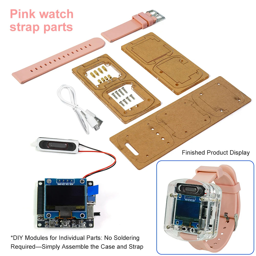 Xiaozhi AI Electronic Voice Watch Kit – ESP32-S3 N16R8 Development Board with OLED Screen for AI Robot