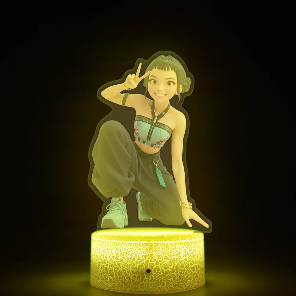 K-Pop Demon Hunters LED Night Light – Zoe, Mira, Rumi, Saja 16-Color Remote Control