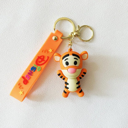 Cute Cartoon Bear Figurines & Silicone Keychains - Anime Bag Charms, Backpack Pendants & Couple Gift Accessories