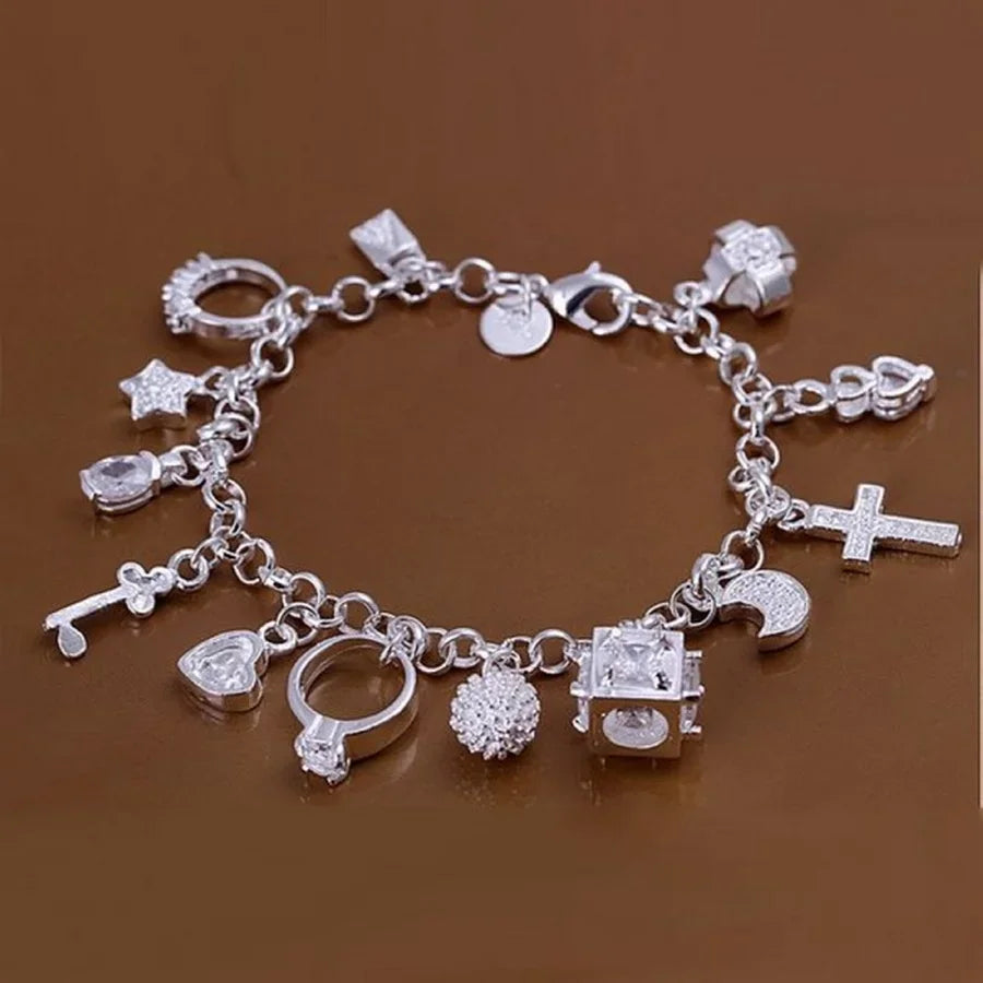 Fine 925 Sterling Silver Chain Bracelet – Solid Charm Jewelry for Women & Men, Party, Wedding & Fashion Gift