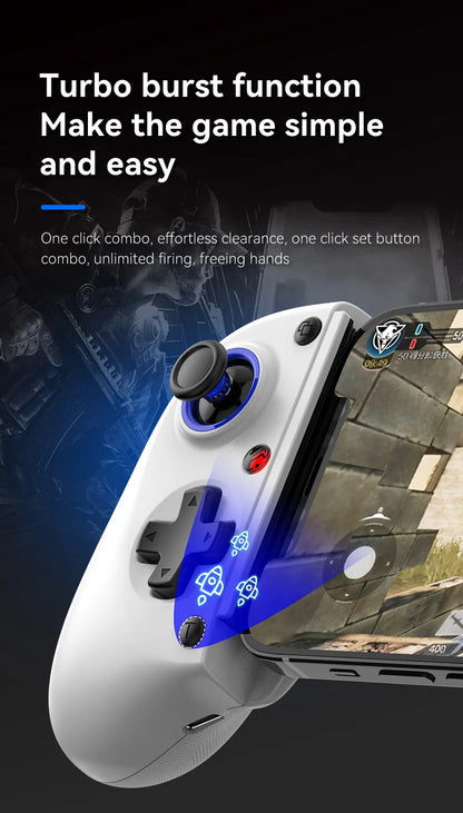 BSP-D11 Stretching Wireless Game Controller – Compatible with SWITCH, Android, iOS, PS3, PS4, XBOX, and Tablet for Gamepad Streaming