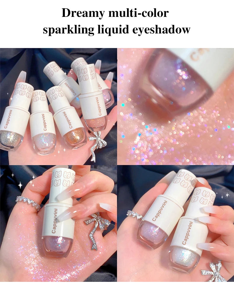 Cappuvini Star Dots Liquid Eye Shadow, Pearlescent High Gloss, Fine Flashing for Easy Application, Dazzling Liquid Eye Shadow
