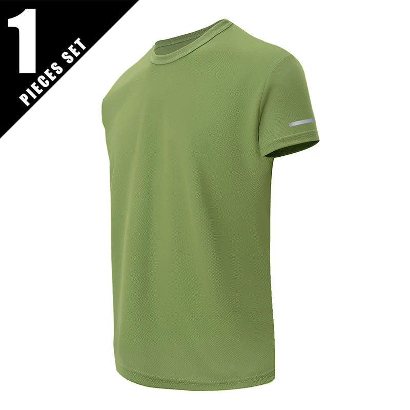 Men’s Summer Quick-Dry Sports T-Shirt – Printed Short Sleeve Loose Fit Athletic Running & Fitness Top for Teens and Adults